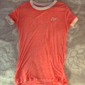 PINK Oversized Coral Basic Tee